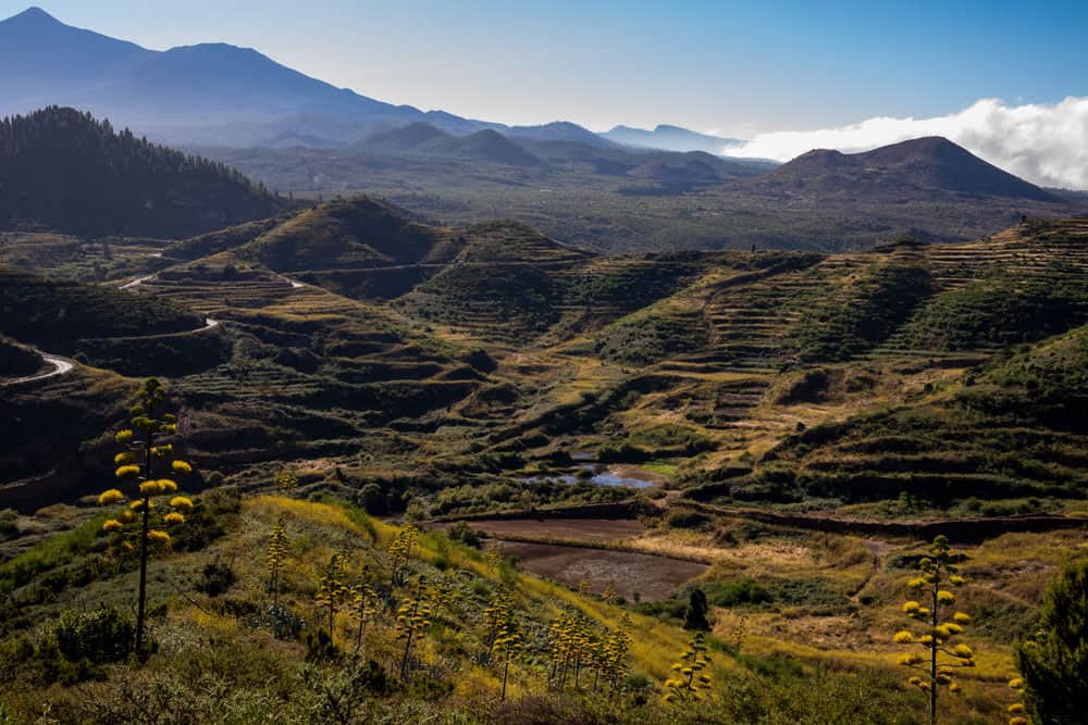 Blick vom Grat auf Erjos und Teide