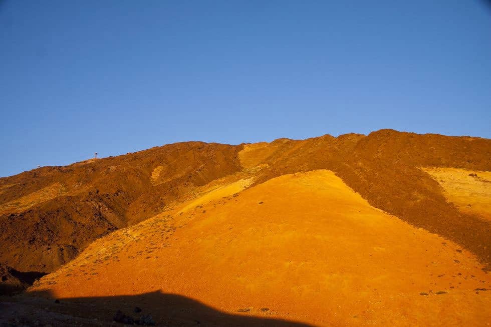 Die Montaña Blanca im sonnigen Morgenlicht.