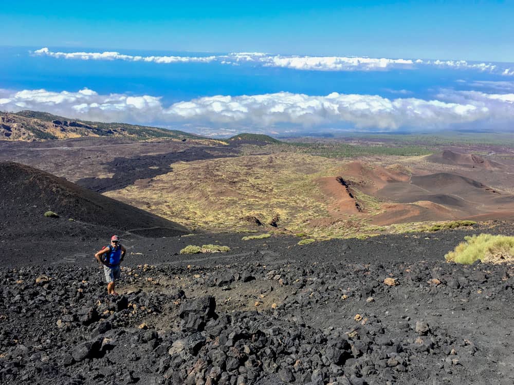 hike over lava fields