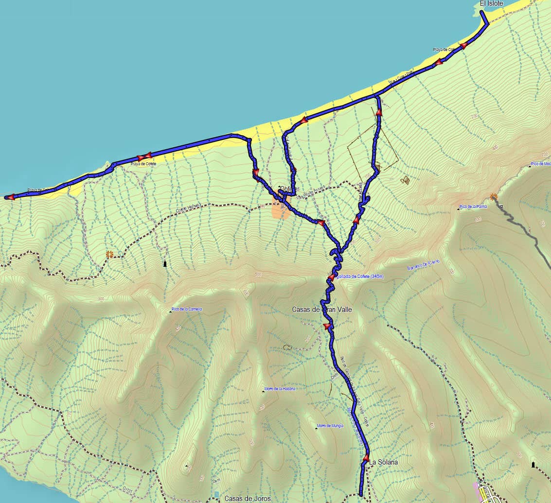Todas las pistas de la caminata de Cofete
