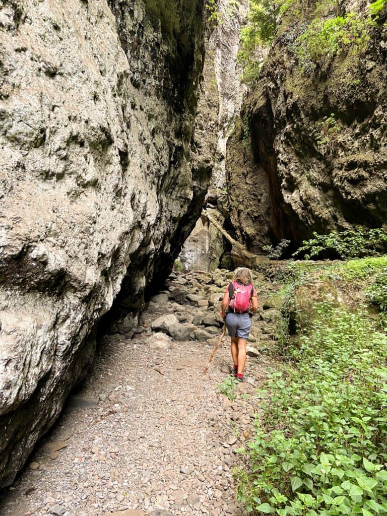 Explorando el estrecho Barranco de los Cochinos