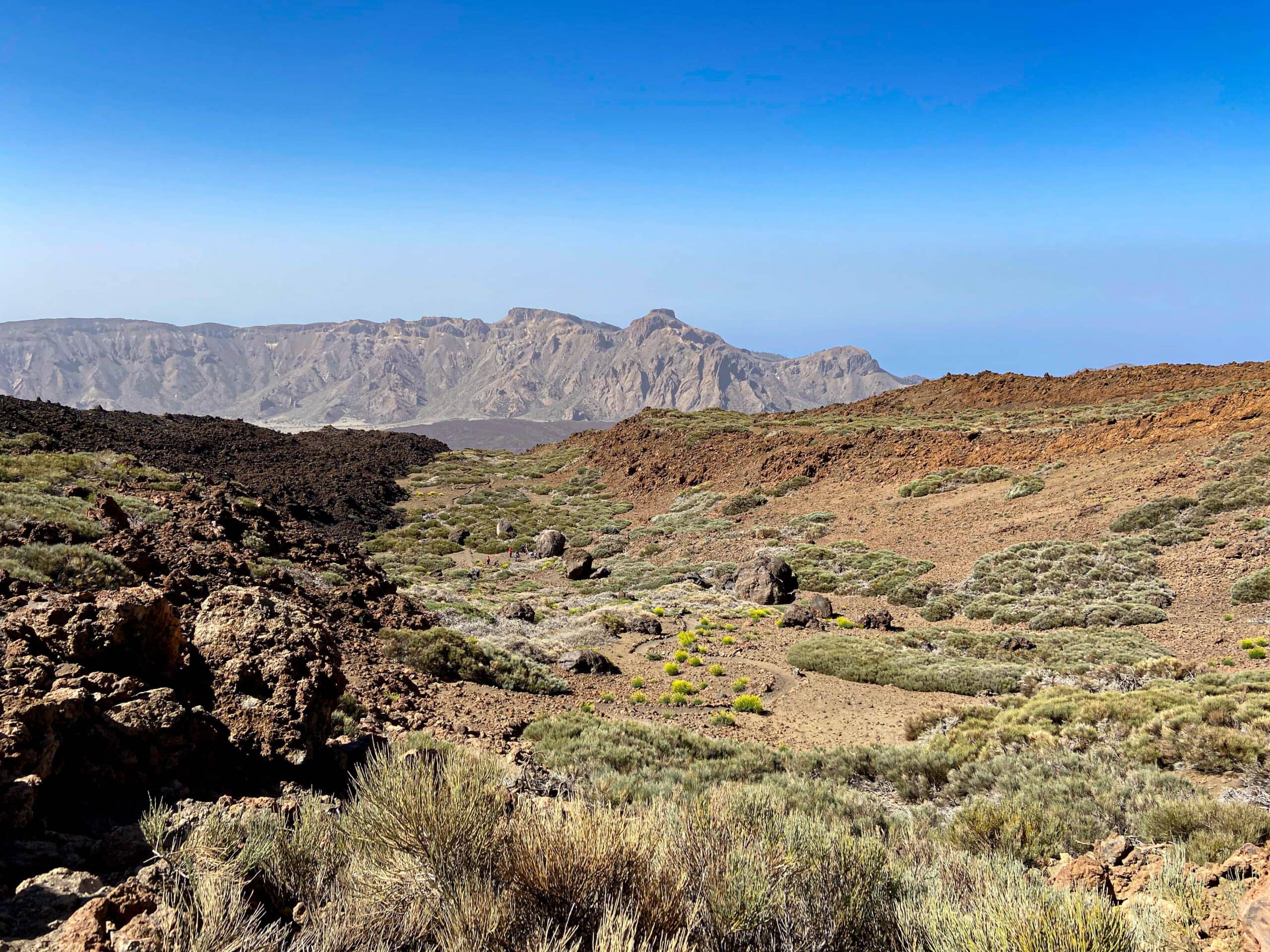 View from the ascent path back to the Cañadas and the Caldera