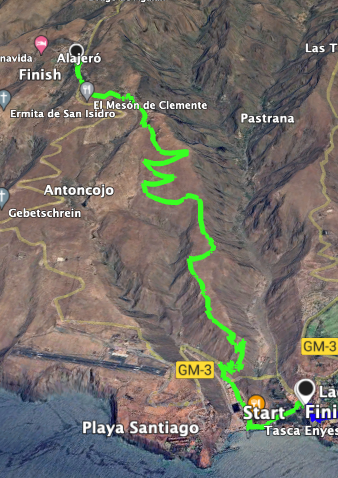 Track der Wanderung GR-132 7. Etappe zwischen Alajeró und Playa Santiago