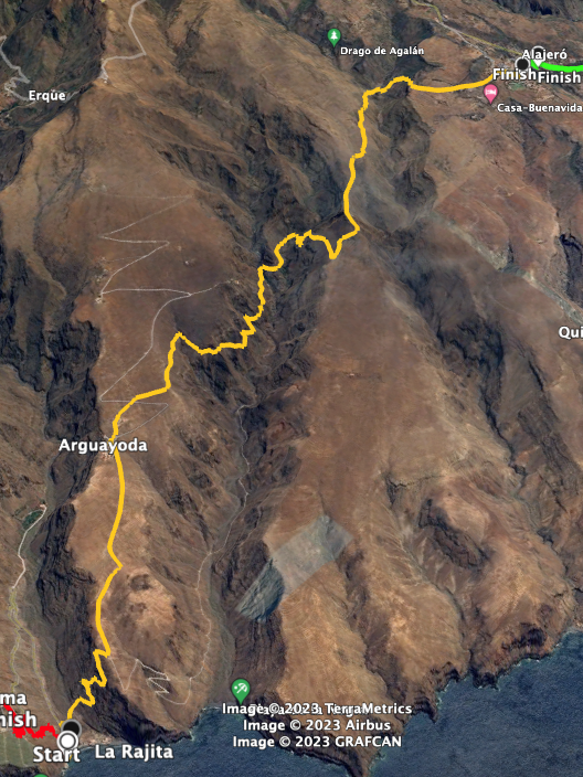 Track of stage 6 of the GR-132 Playa Rajita to Alajeró