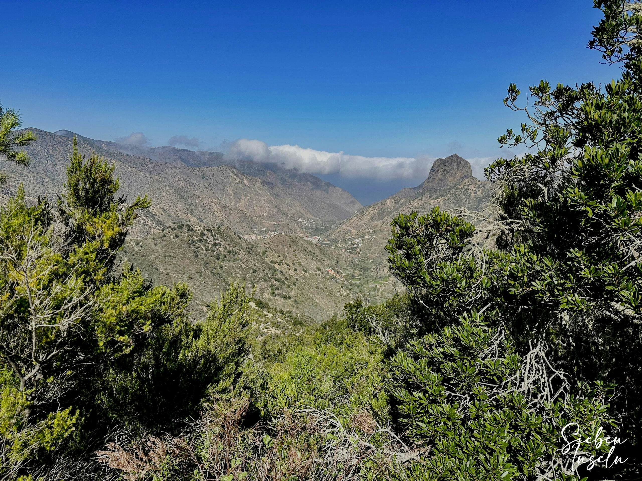 View of Vallehermoso from the ridge path