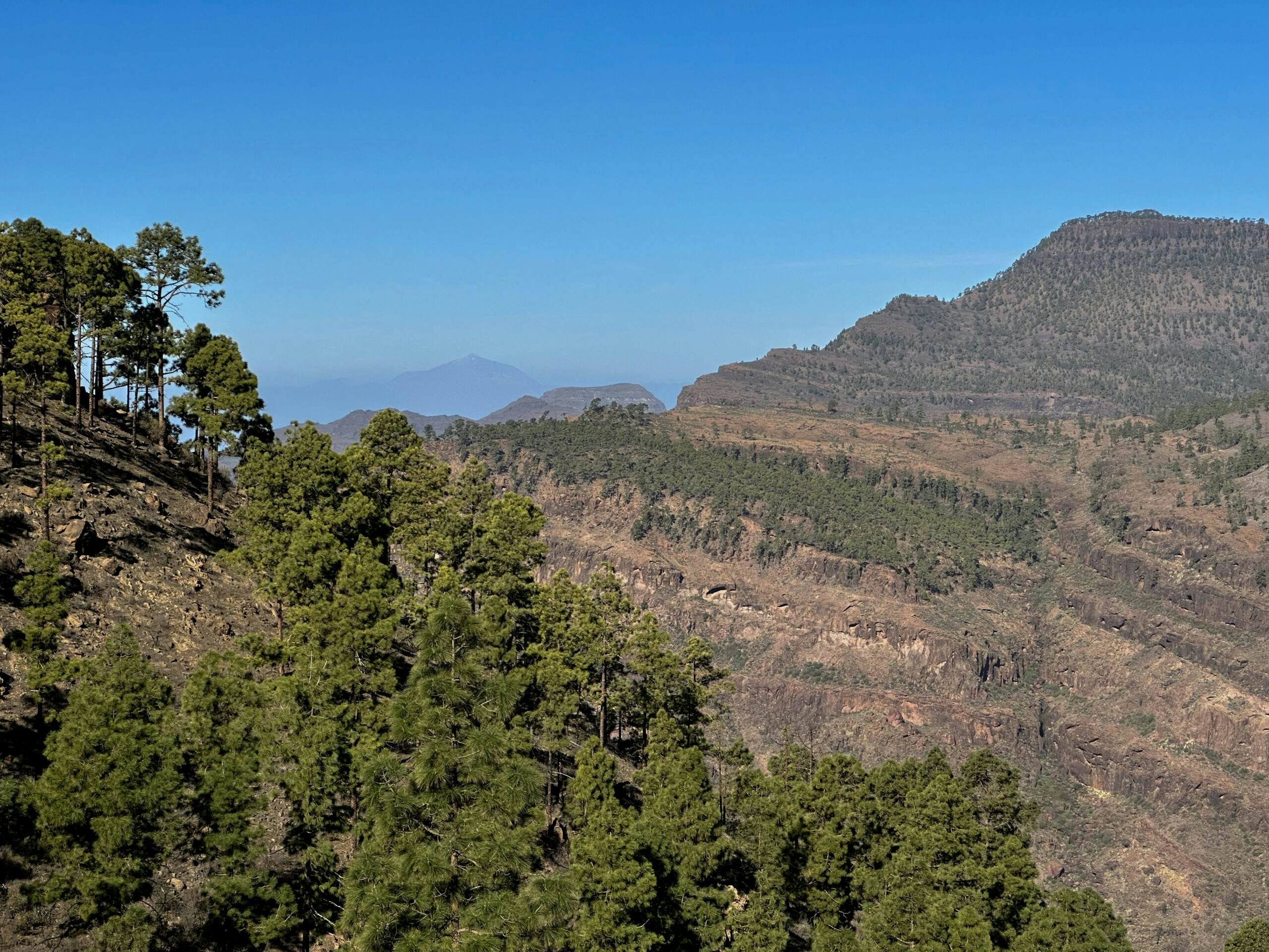 Blick unterhalb der Montaña de Tauro bis zum Teide nach Teneriffa