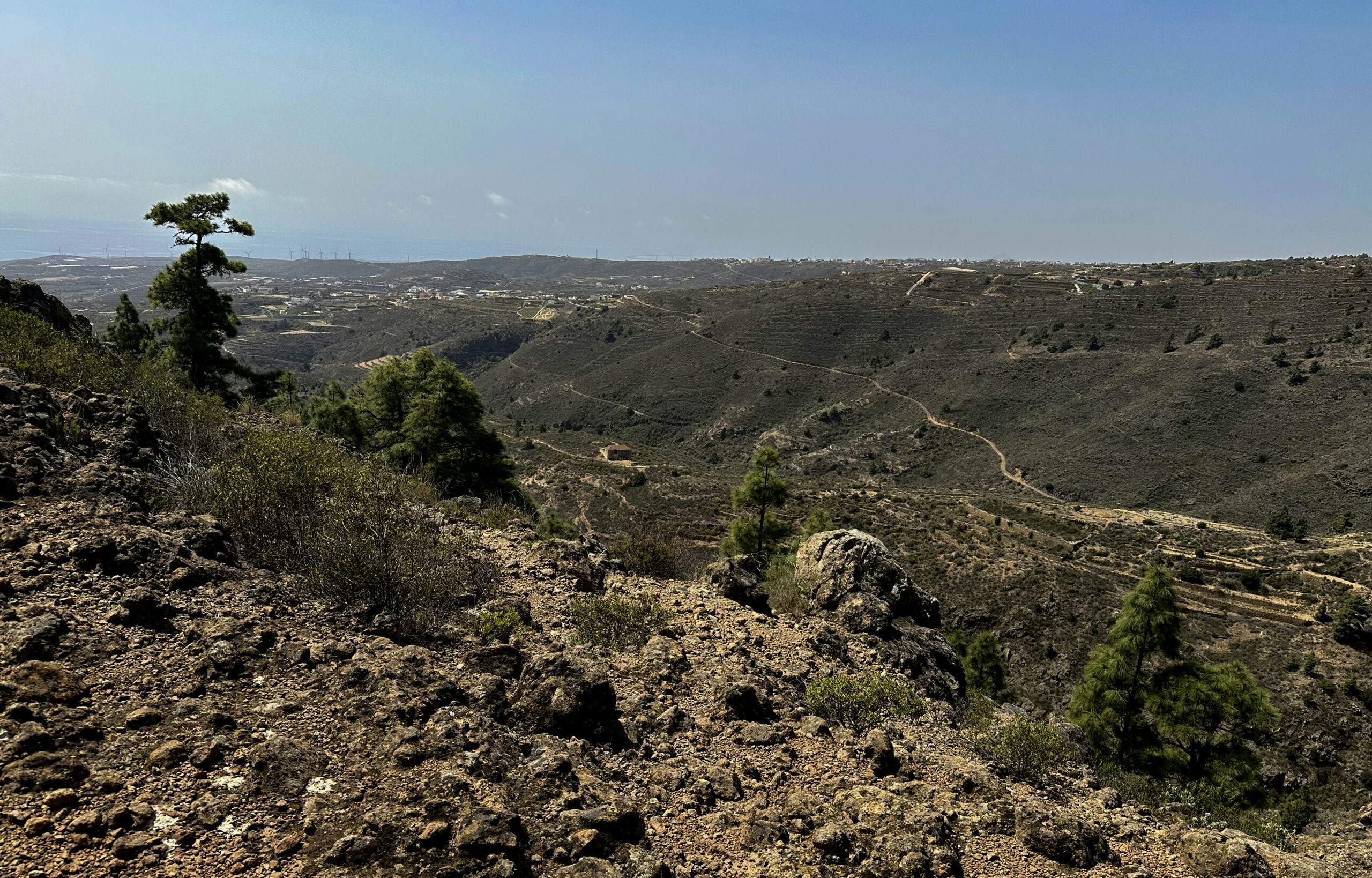 Blick aus der Höhe Richtung Arico Viejo