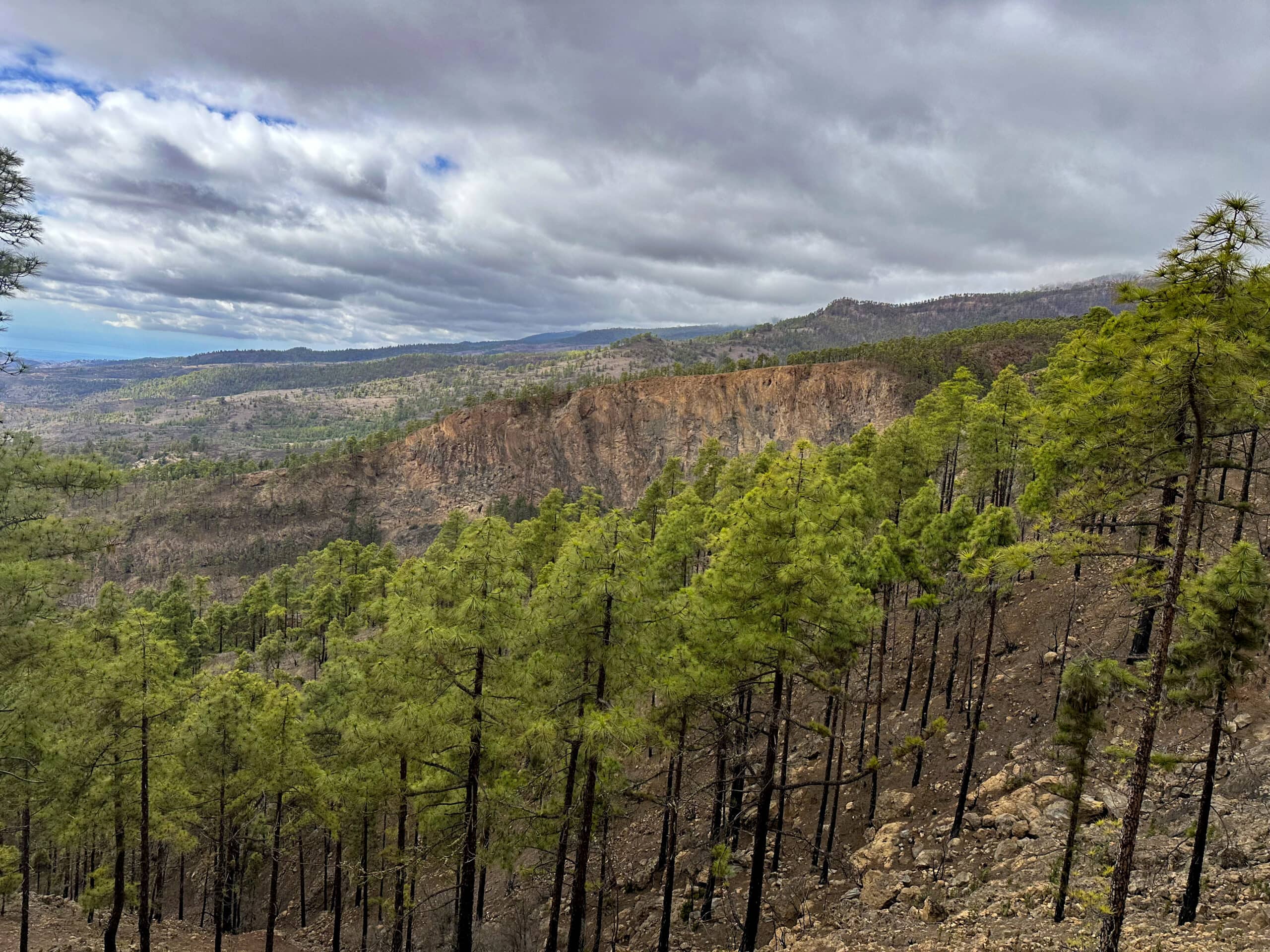 View from a distance of the mighty rock faces below El Contador
