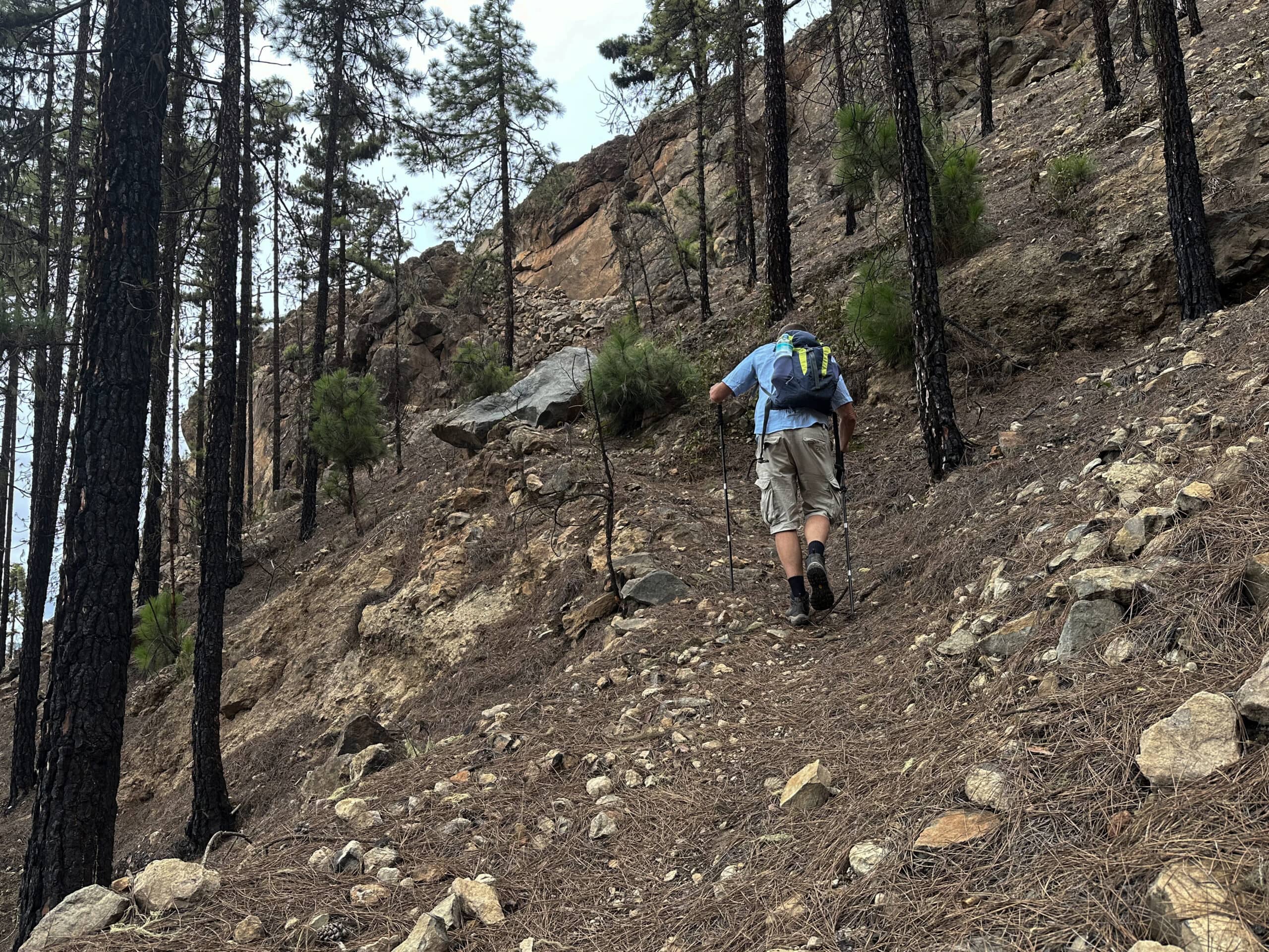 Steep ascent paths lead up towards El Contador