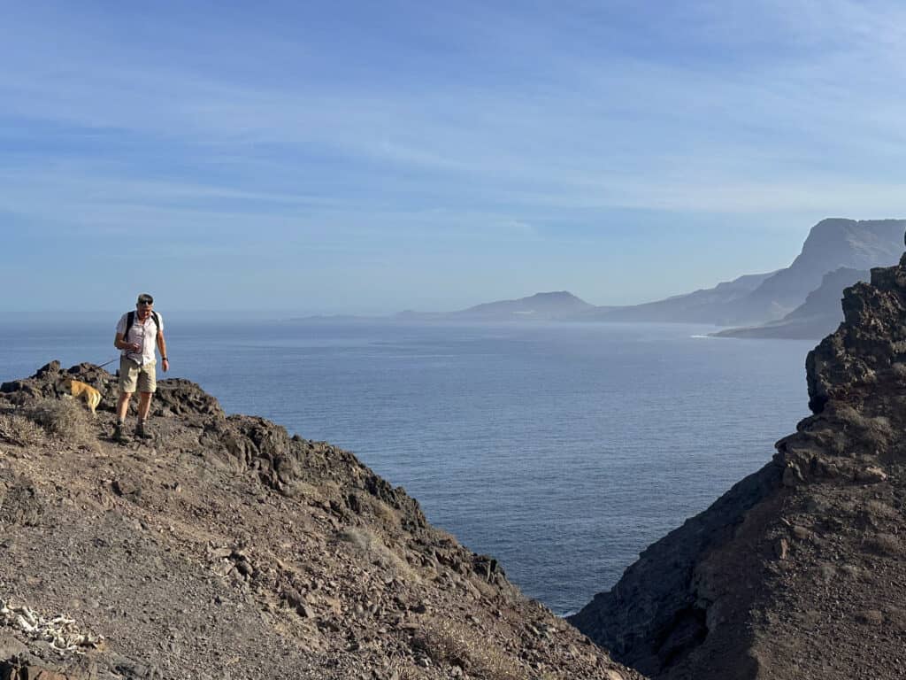 View of the western coastline of Gran Canaria from the Degollada de El Perchel