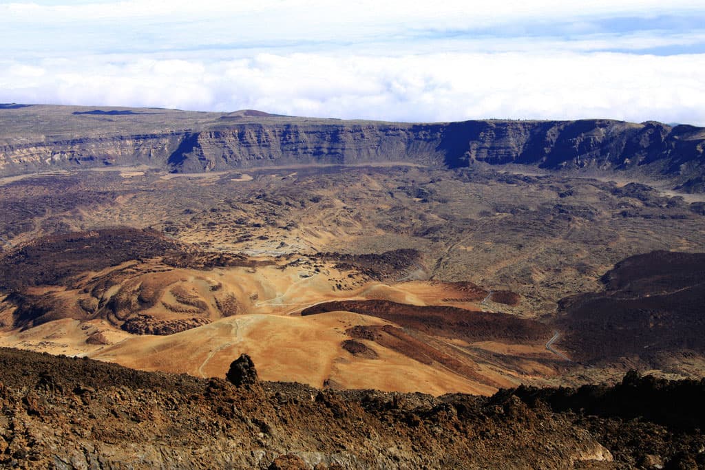 Blick vom Teidegipfel auf die Caldera