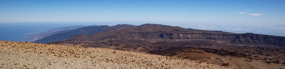 Panorama Blick auf die Nordküste und die Cañadas von der Montaña Blanca