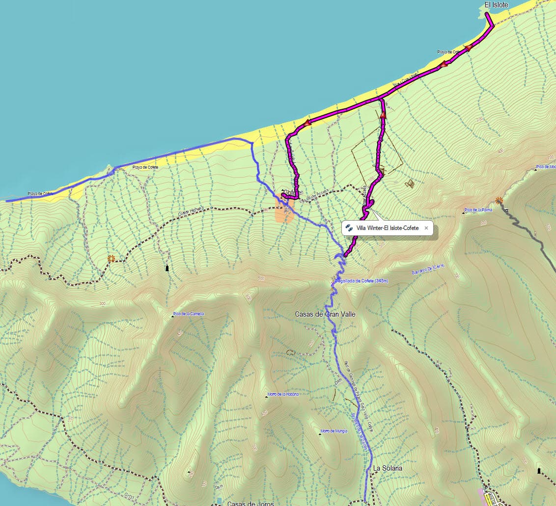 Track der Wanderung El Islote
