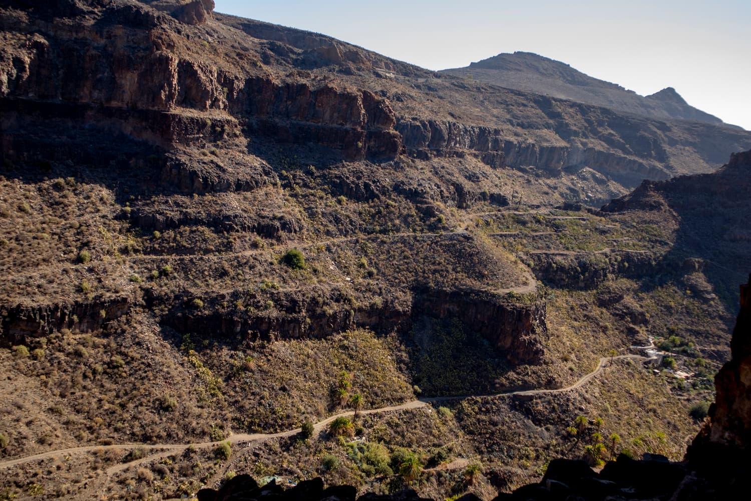 Hiking trail along the slope