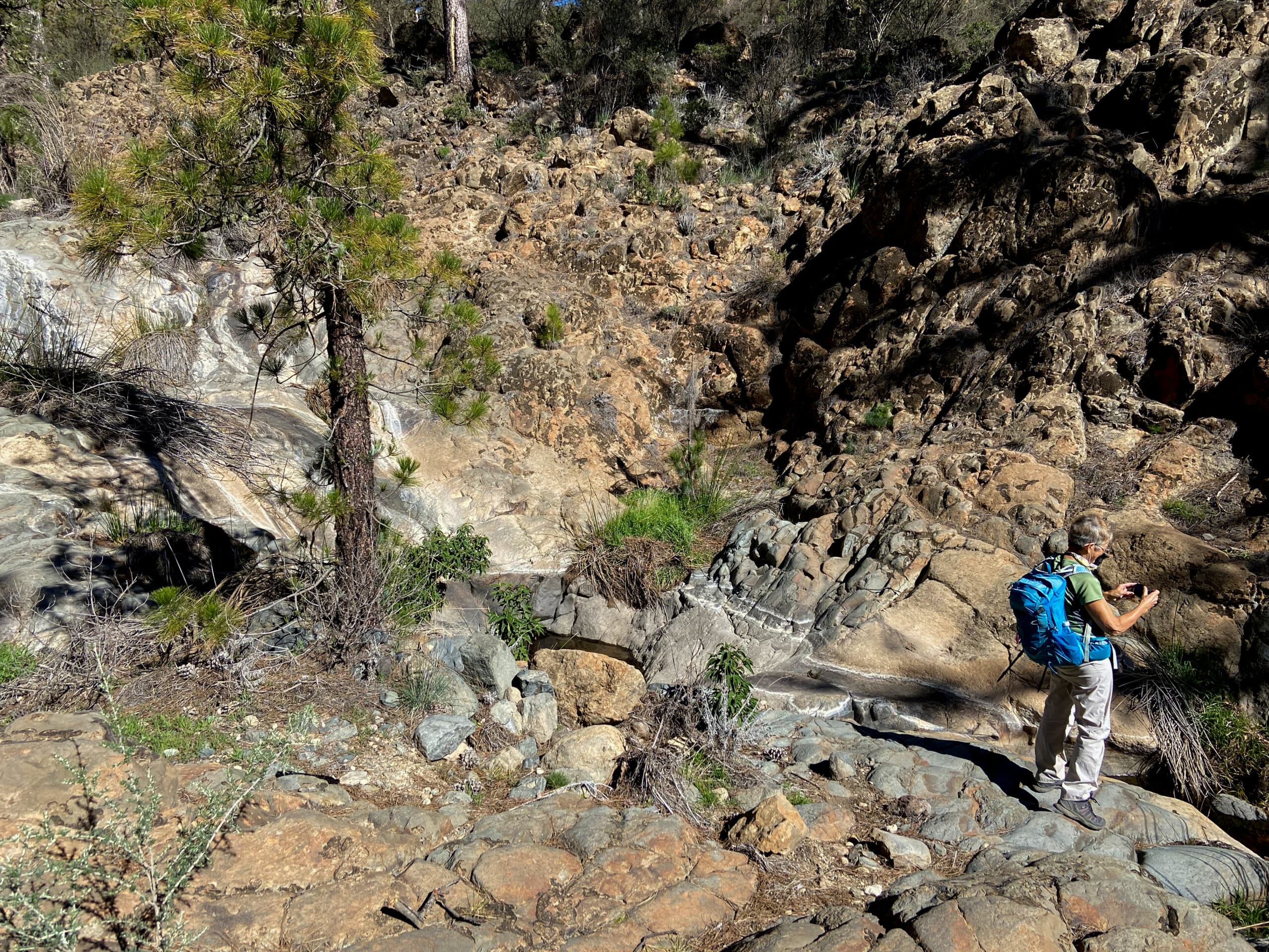 Hiker in the Barranco de las Vegas