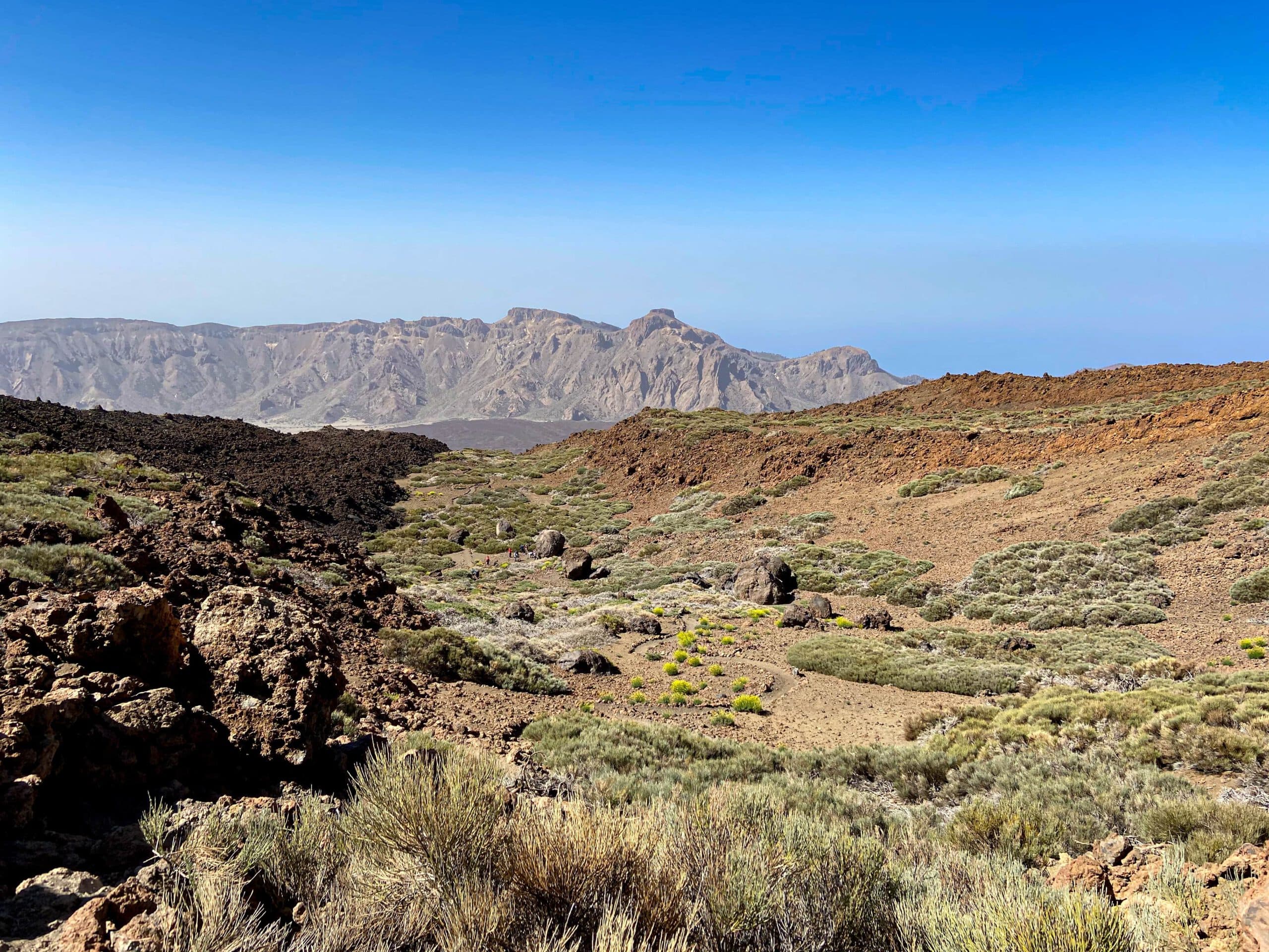 View from the ascent path back to the Cañadas and the Caldera