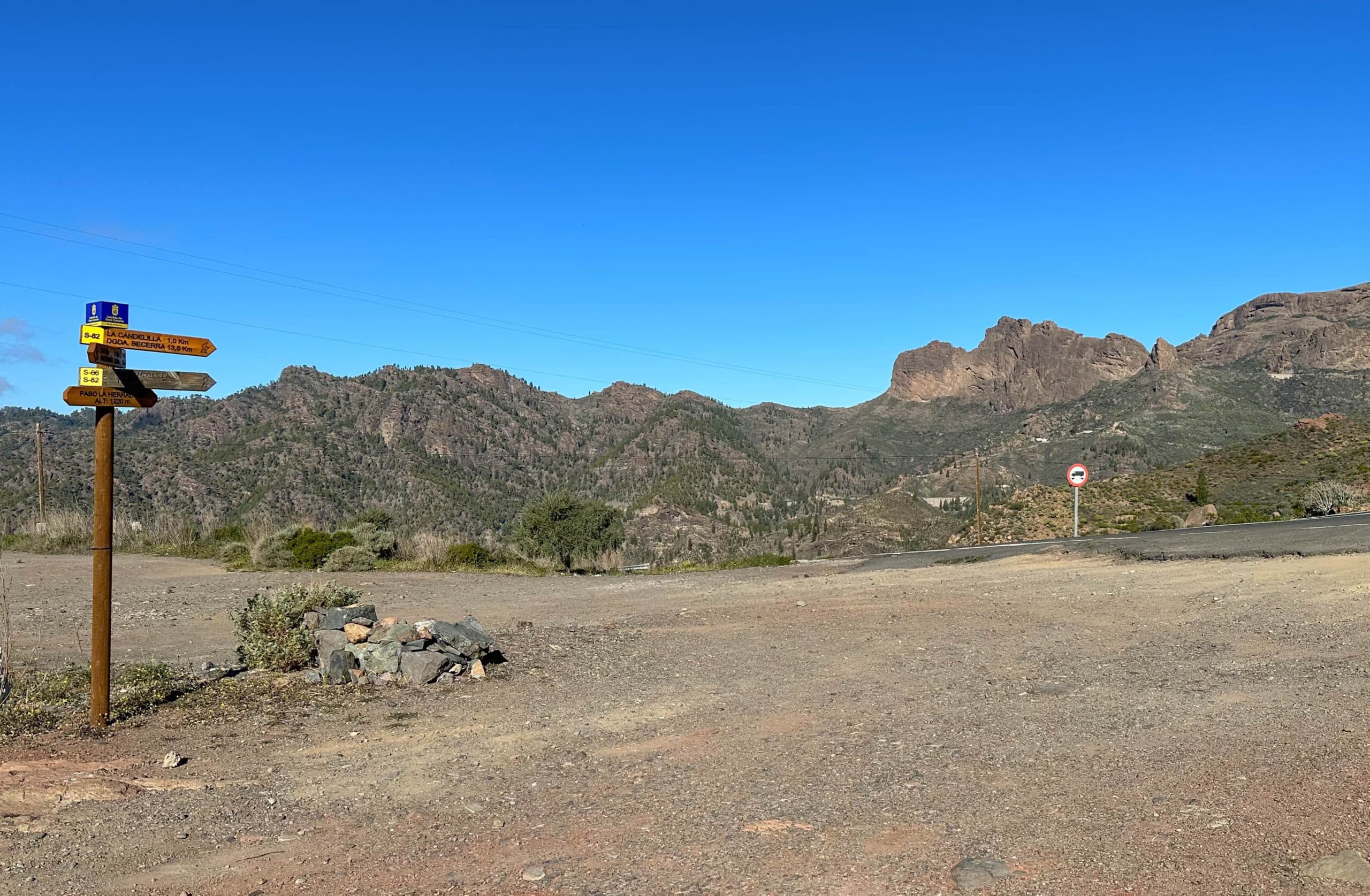 Punto de partida de la excursión en el cruce GC-60 y GC 604