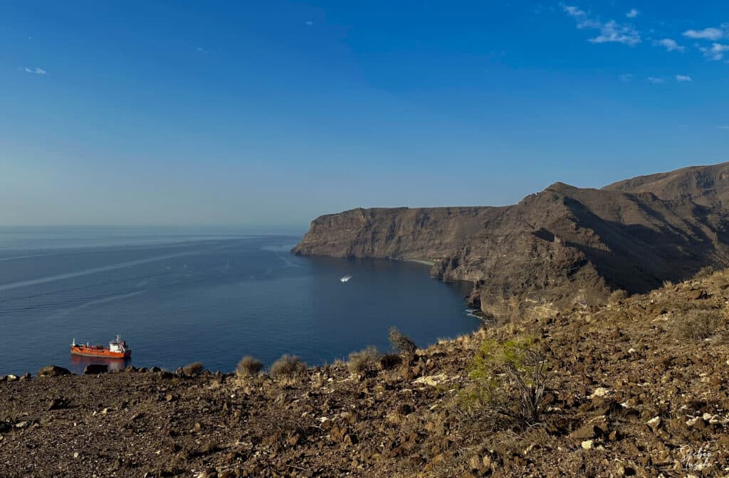 View of the coast from the GR-132 hiking trail - Playa del Cabrito in the background