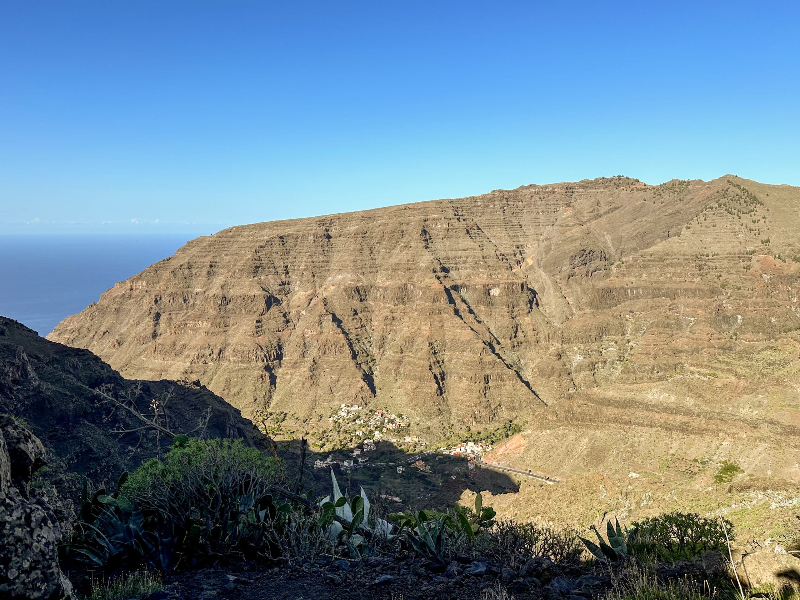 Blick zurück vom Aufstiegsweg in das Valle Gran Rey