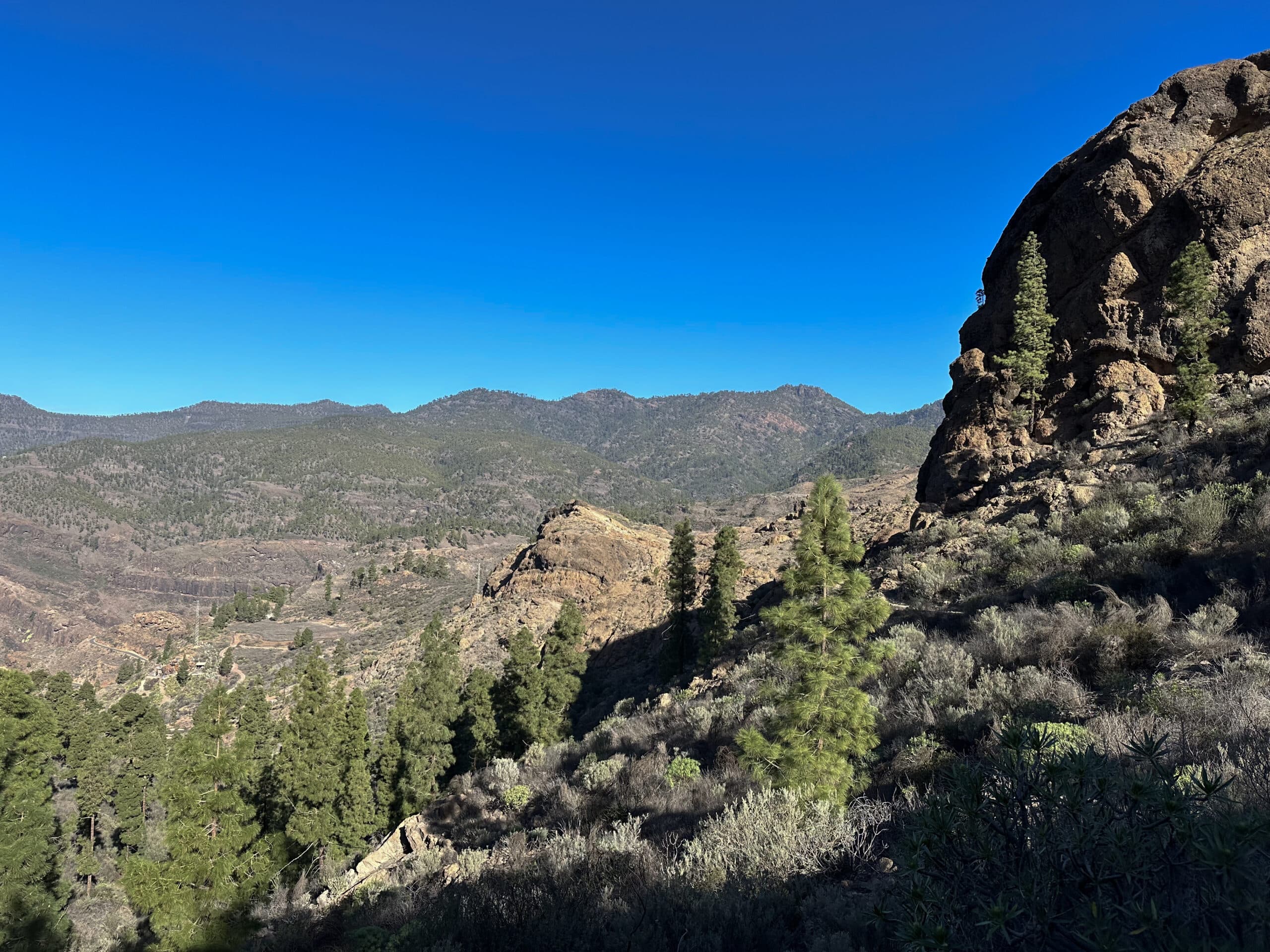 View from the ascent path high above Mogán