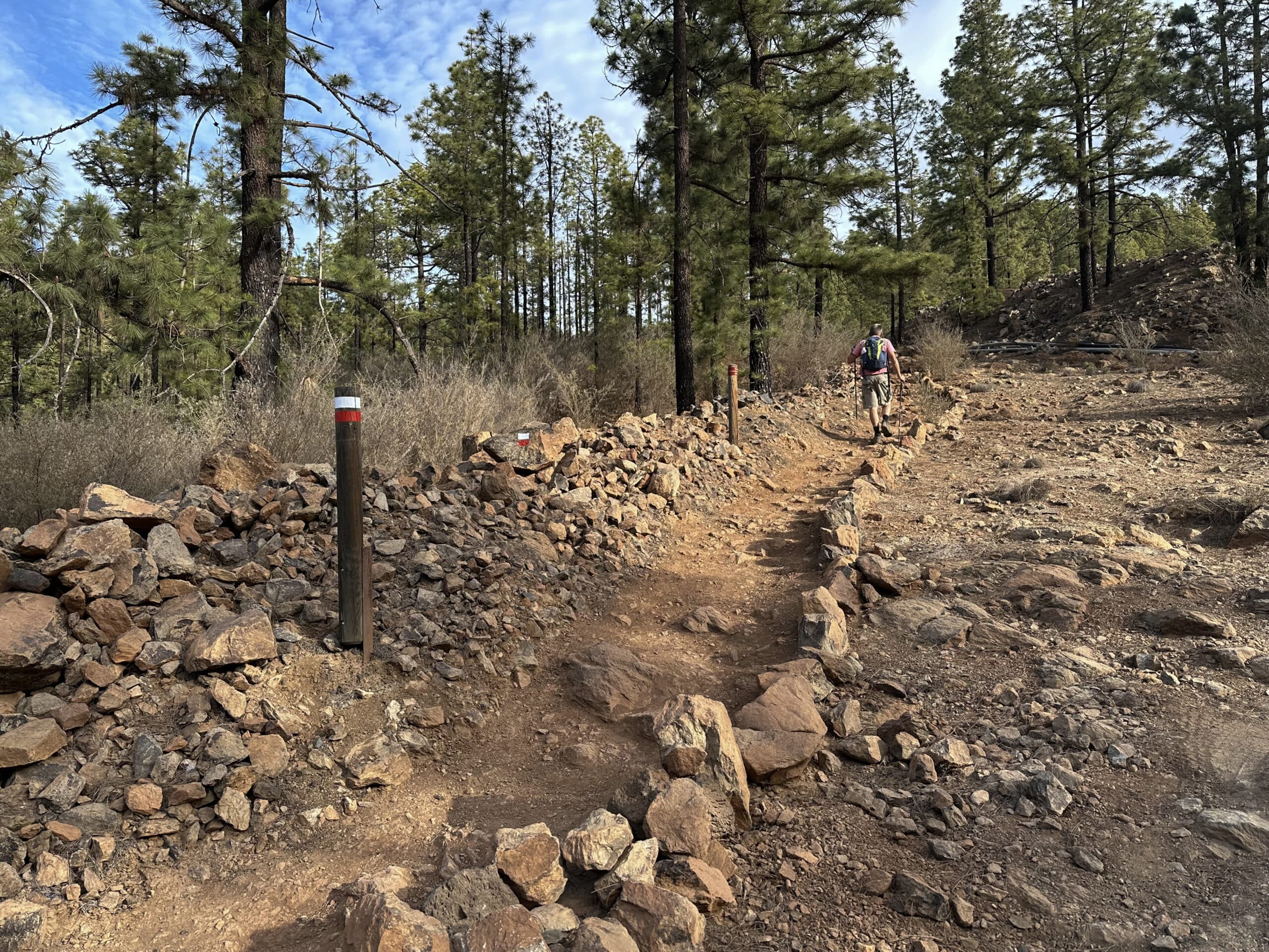 Cruce del pequeño circuito de senderismo de Trevejos con el sendero de gran recorrido GR-131
