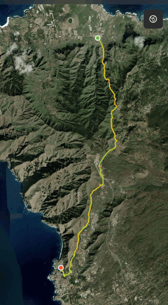 Track der Wanderung Los Silos bis Los Gigantes - Teil 2 der Wanderung Los Gigantes - Punta de Teno