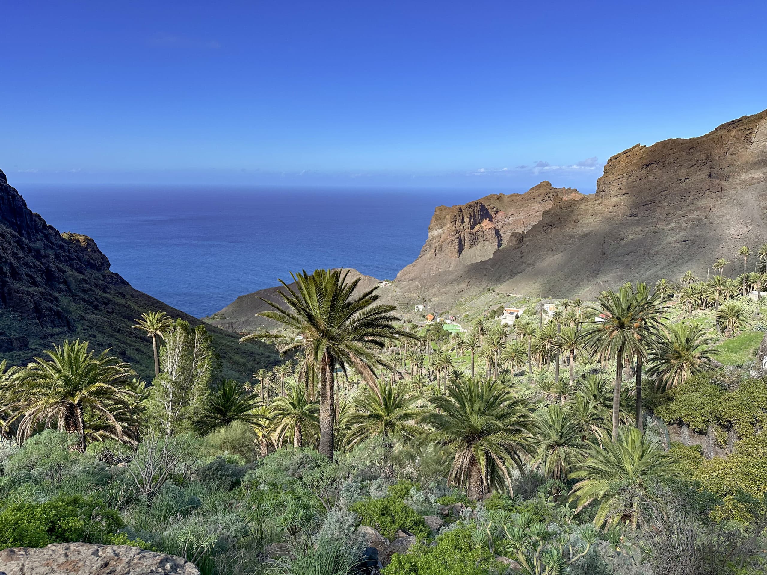 Blick vom Aufstiegsweg zurück auf Taguluche