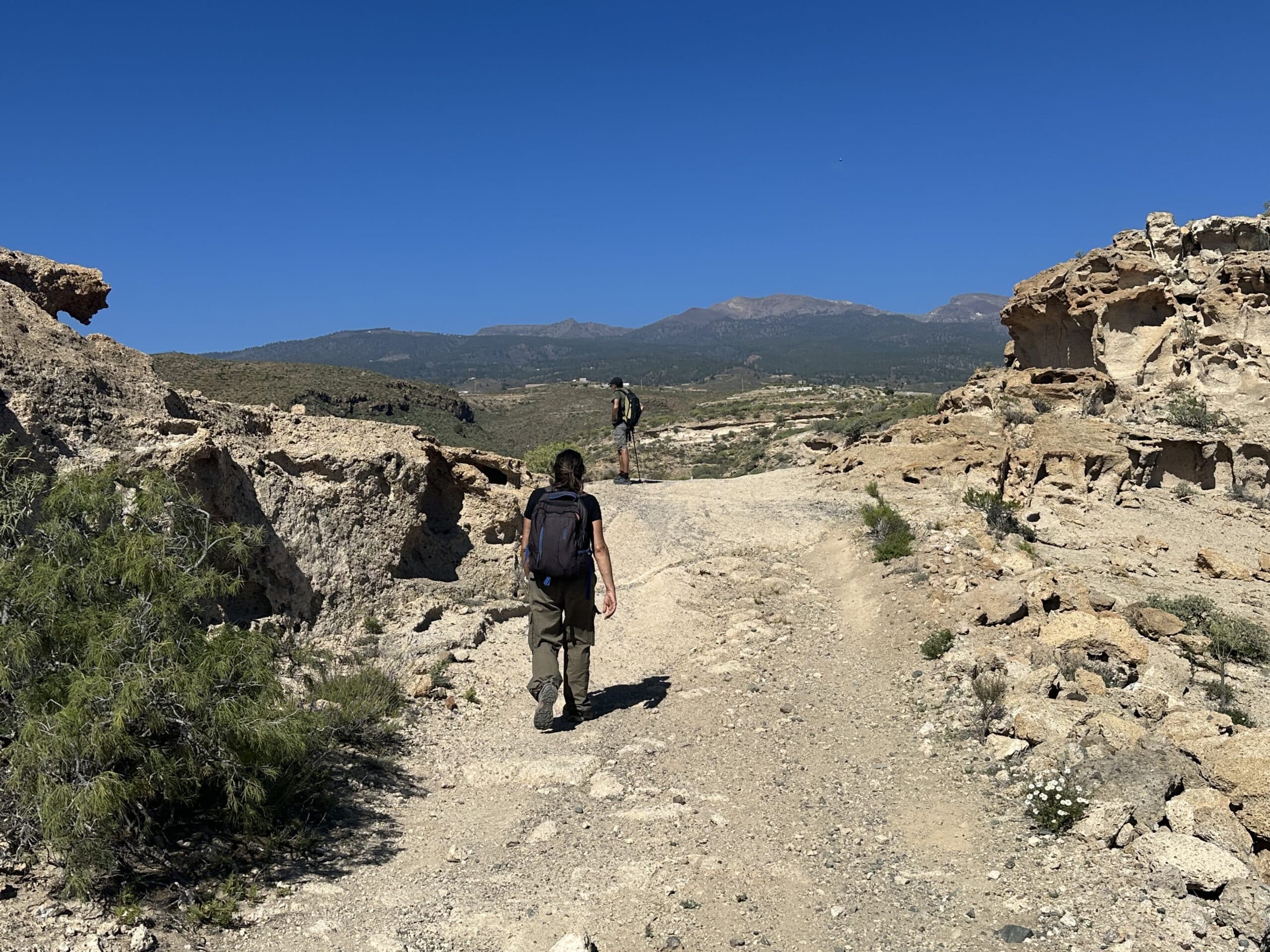 Am höchsten Punkt der Wanderung mit Blick auf die Cañadas