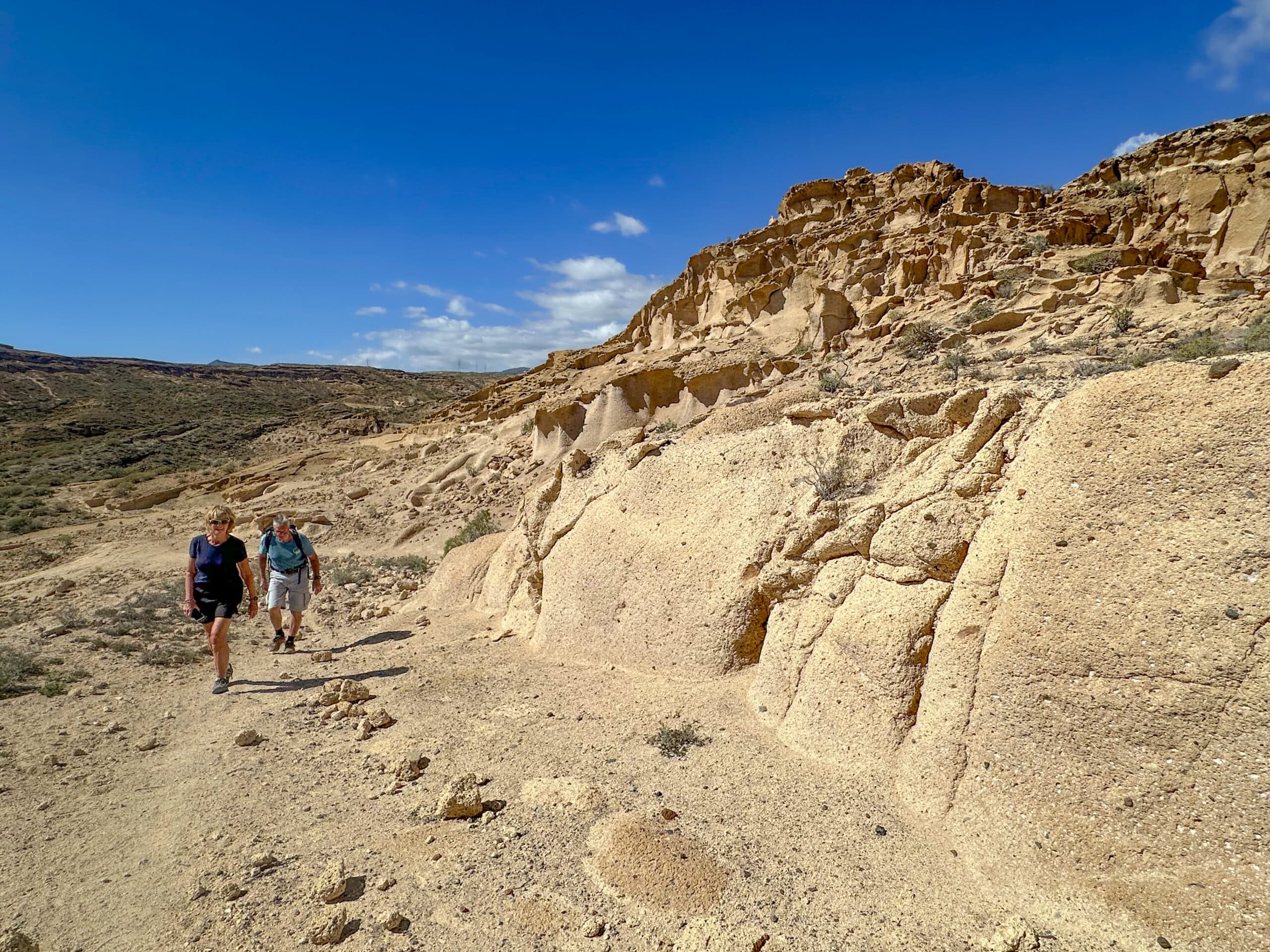 Wanderer auf dem letzten Aufstieg auf dem Rückweg