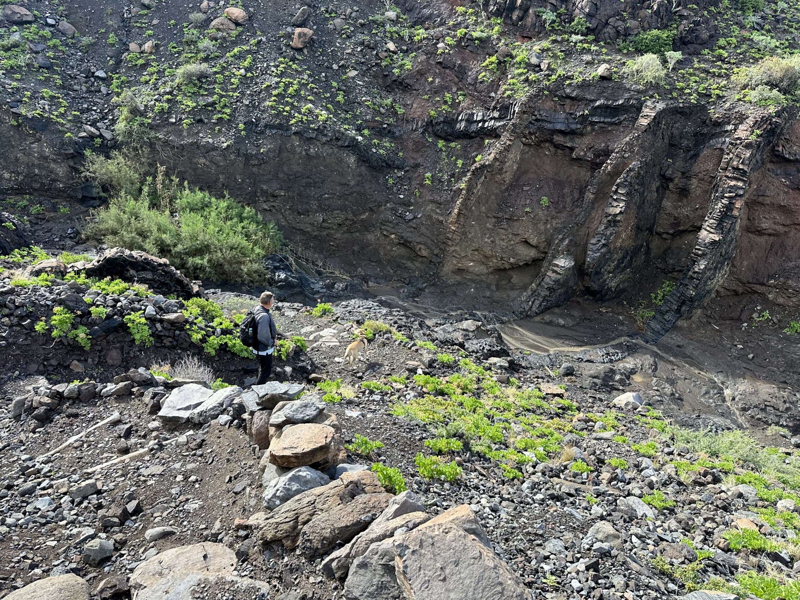 Auf dem Aufstiegsweg über dem Barranco del Mono