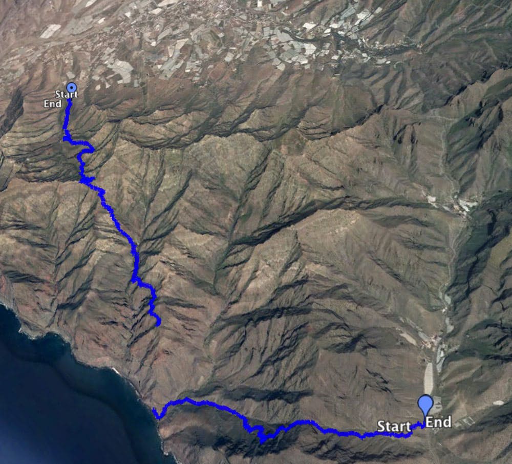 Arriba: Ruta de senderismo desde Cuermeja, cerca de la Aldea de San Nicolás, hasta la Degollada de los Palas: Ruta de senderismo de Tasártico a Playa Güi Güi