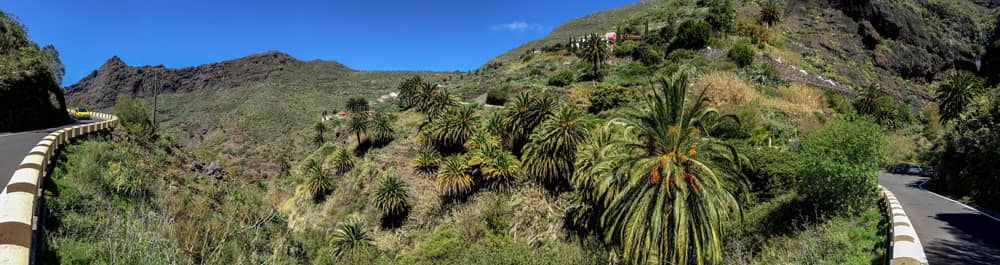 La carretera de Buenavista a Santiago del Teide, cerca de Masca.