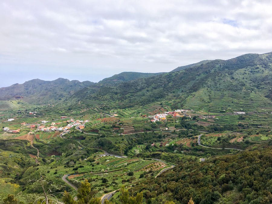 Vista de la región norte de Teno desde el paso de Tabaiba.
