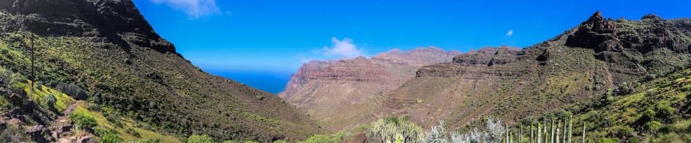 Panorama - Weg von der Degollada Aguas Sabinas zum Playa Güi Güi