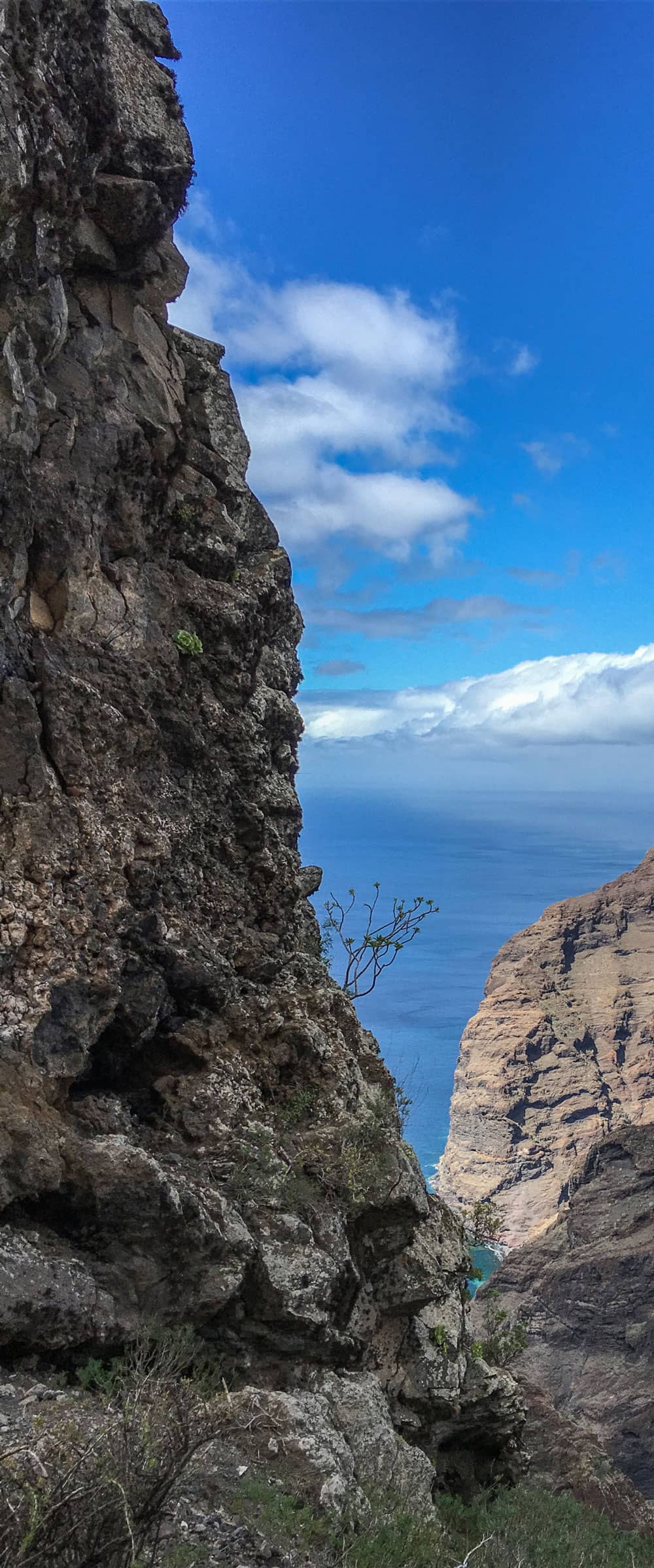 Vista desde El Bujero de los acantilados y el Barranco Seco