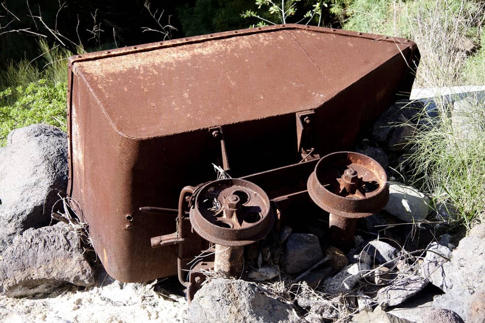 Barranco Natero - eine alte Lore ist Überbleibsel aus der Zeit als die Galeria noch betrieben wurde