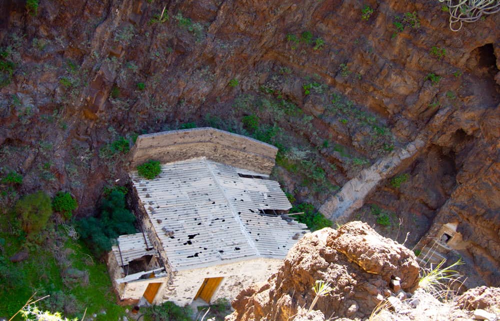 Barranco Natero - Ruine im Mittelteil der Schlucht