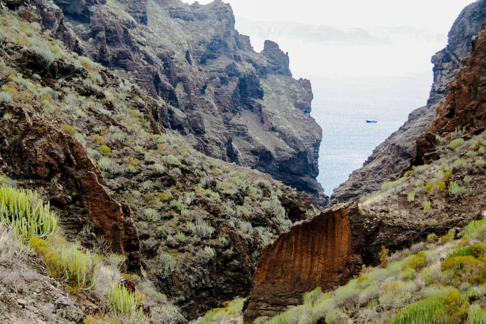 Barranco Seco - Blick vom unteren Teil auf den Atlantik