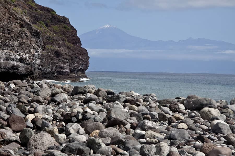 Playa del Cabrito mit Blick auf Teneriffa und den Teide