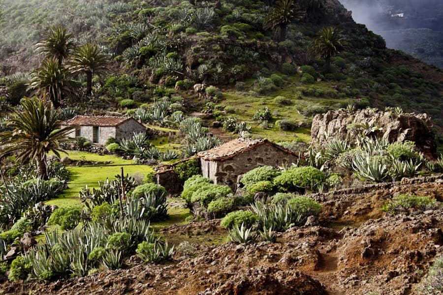 La Gomera - Casas en ruinas de Berruga