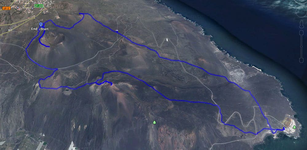 Der Track zur Rundwanderung vom Vulkan San Antonio über Faro de Fuencaliente