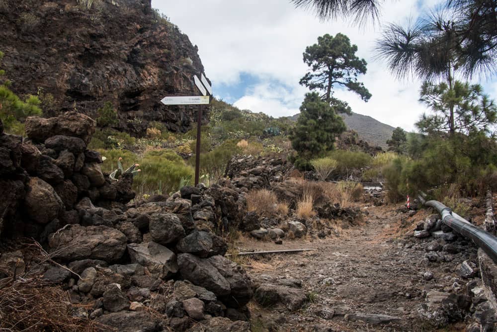 Desvío hacia la ruta de senderismo PR TF 65.3