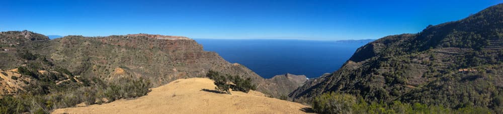 Vista panorámica desde las alturas de Cañada Grande en La Gomera