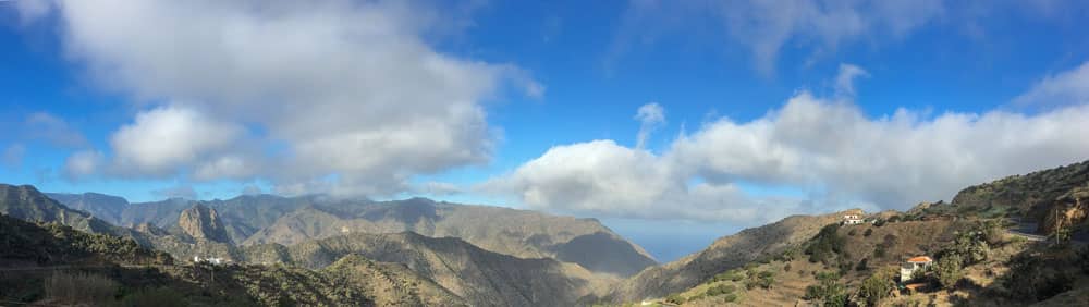 Panorama über die Höhenzüge bei Vallehermoso  La Gomera