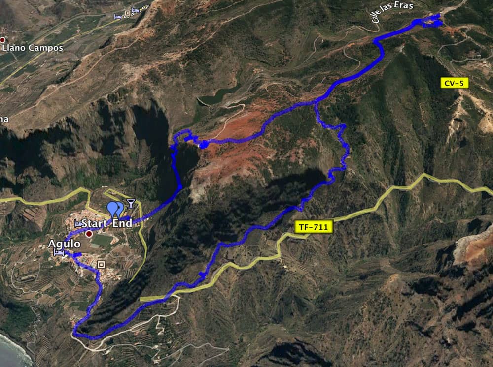 Trayecto de ida y vuelta desde Agulo por el Mirador Abrante y el Centro de Visitantes Juego de Bolas desde el Sur