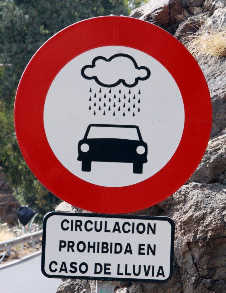 Cuando llueve, mejor no conducir aquí