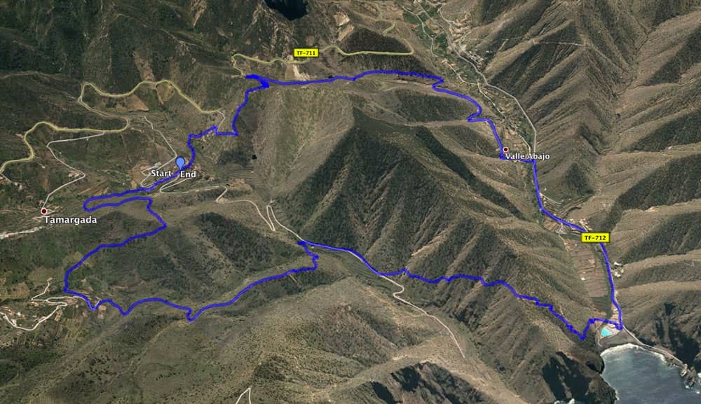 Track Rundwanderung von Pie de la Cuesta zum Playa Vallehermoso und zurück durch die Tamargada Schlucht