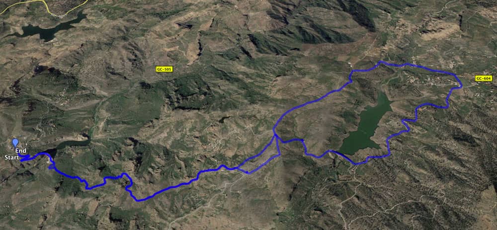 Track de la caminata desde Soria por el Lomo de la Palma hasta el Lago de Chira y vuelta