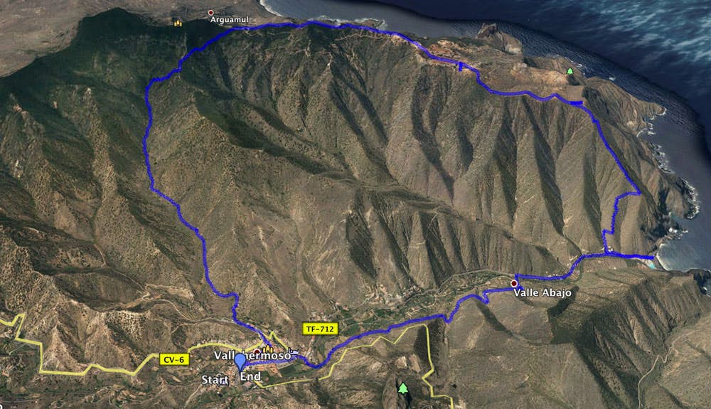 Track Wanderung von Vallehermoso über die Ermita de Santa Clara und die Cumbre de Chijeré