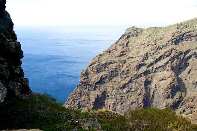 Vista desde el borde de ruptura hacia el Barranco de Masca